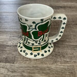 Budweiser Bud Tip O The Hat Beer Stein Mug 1995 St Patricks Day Shamrock Irish